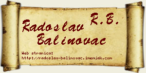 Radoslav Balinovac vizit kartica